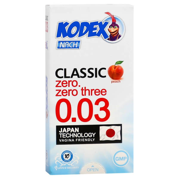 کاندوم کدکس مدل 30 میکرون(نازک) با رایحه هلو بسته 10 عددی