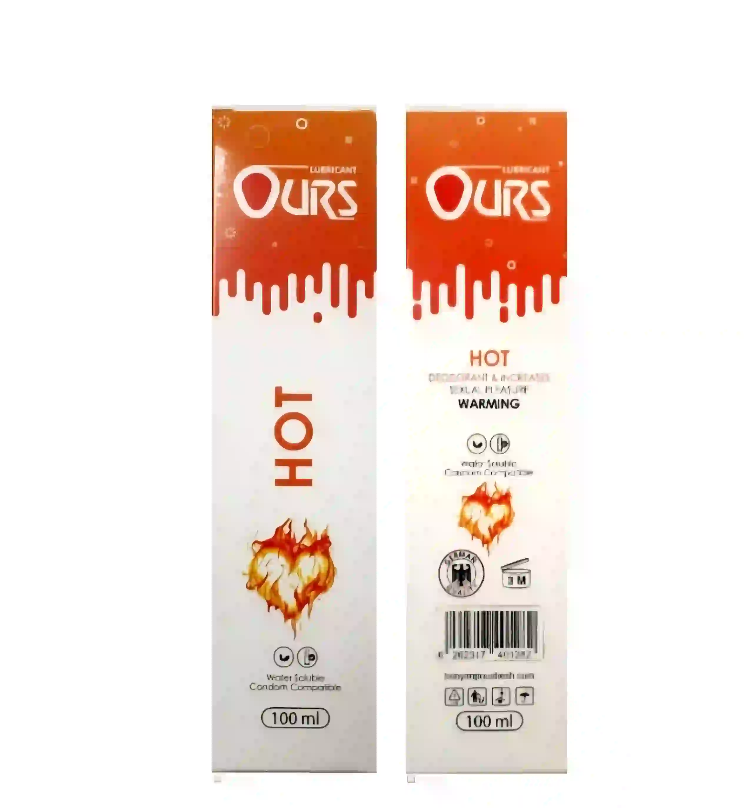 ژل روان کننده و گرم کننده هات اورز Ours Hot حجم 100 میلی لیتر